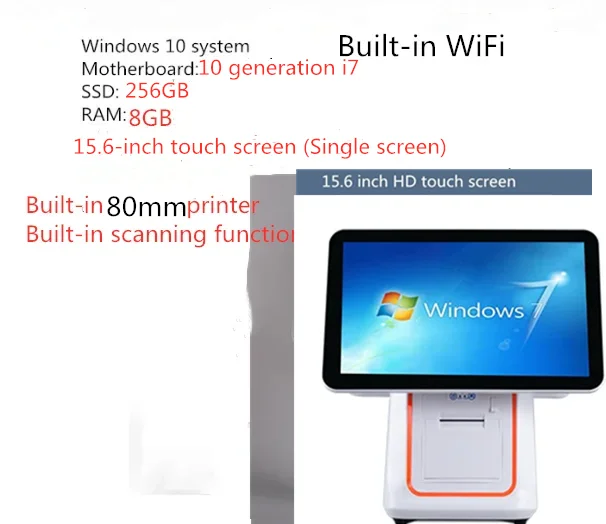 Windows 10 system, 15.6 inch touch screen 10 generation i7 motherboard RAM8GB SSD 256GB