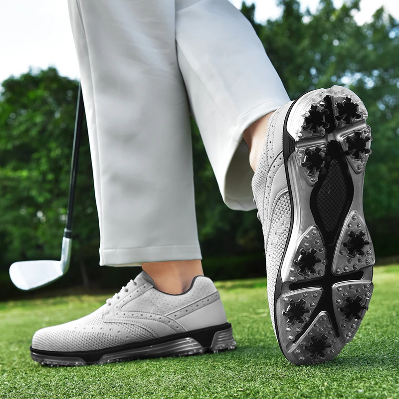Golf Shoes Men Mesh Breathable Comfortable Golf Sneakers Outdoor Walking  Anti Slip Athletic Golfer Train Footwear Size 40-47#