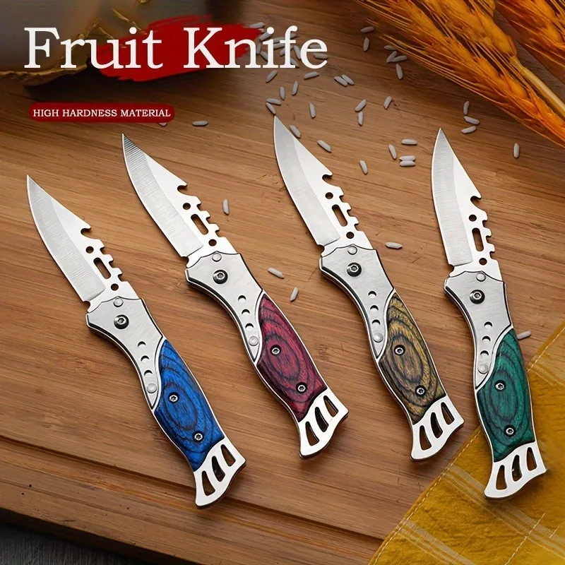 Carbon steel Outdoor Folding Knife EDC Camping Pocket Knife Multi-purpose Fruit Knife for Self Defense BBQ Survival Jackknife