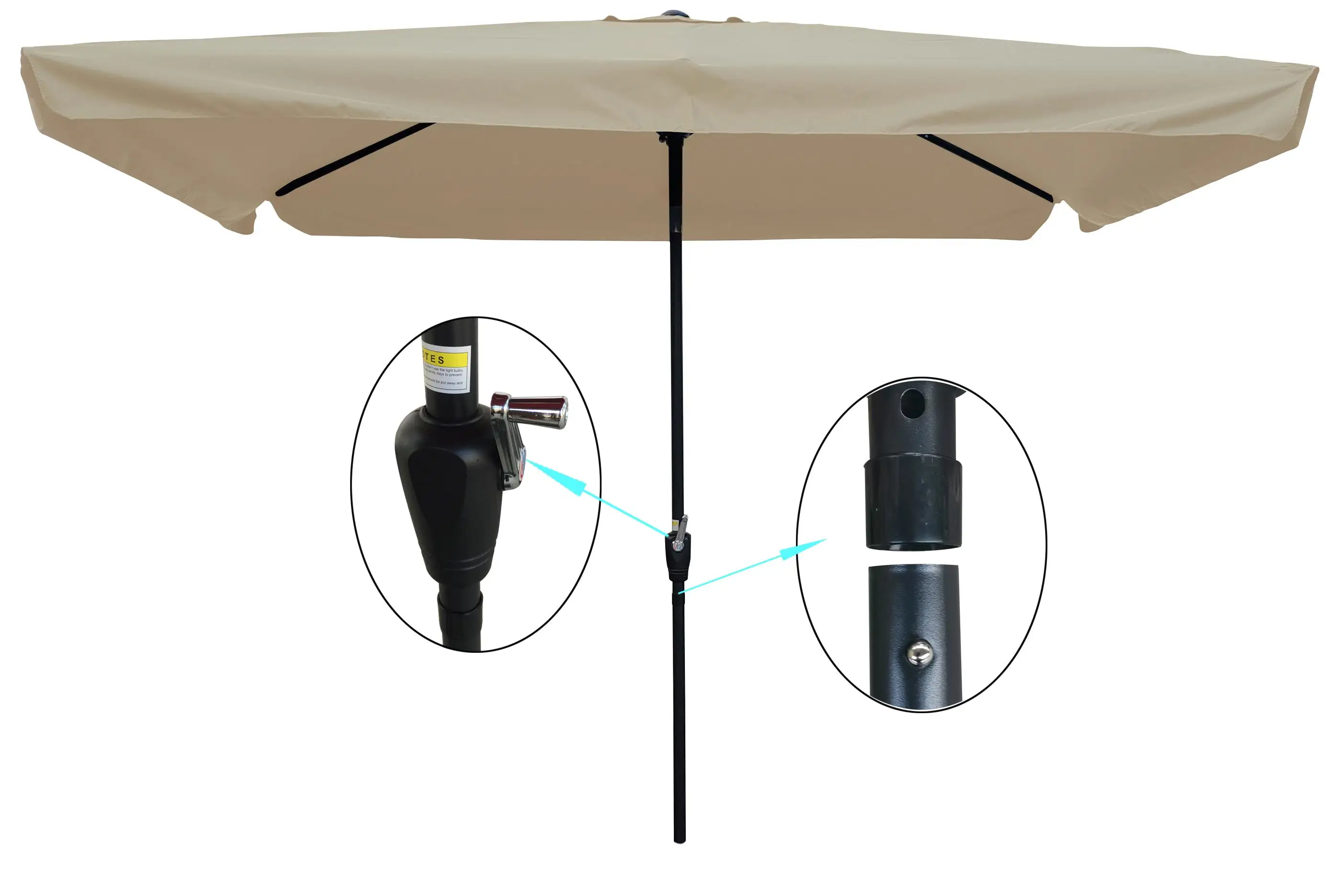 

10x 6.5ft Market Patio Umbrella with Crank & Tilt - Outdoor for garden & Pool Shade