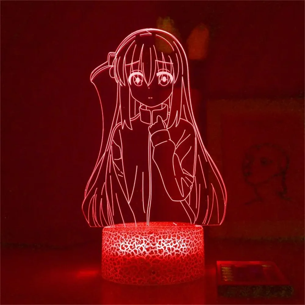 Seksowne Anime lampka nocna 3D Gotoh Hitori lampa Led Manga Ijichi Nijika akrylowa lampki nocne dekoracja sypialni prezenty