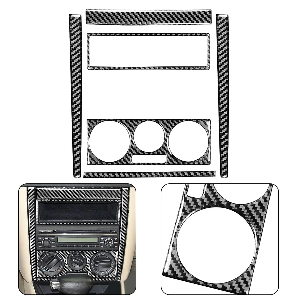 

6pcs Panel Cover Trim For Golf 4 MK4 1999-2004 Carbon Fiber Black Paste Use Decorative Sticker For Center Console Accessories