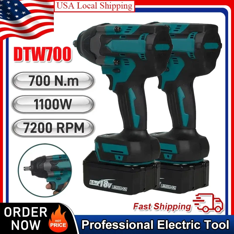 

Подходит для электрического гаечного ключа Makita DTW700, бесщеточный многофункциональный перезаряжаемый литиевый аккумулятор, авторемонт, ударный гайковерт с высоким крутящим моментом
