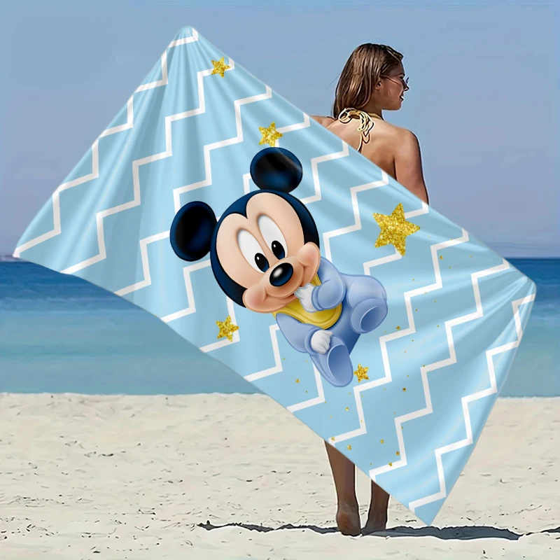 

Baby Mickey Disney Beach Towel Ultra-Fine Fiber Lightweight Quick-Dry Hawaii Beach Party Easter Travel Swimming Quickdry Fabric