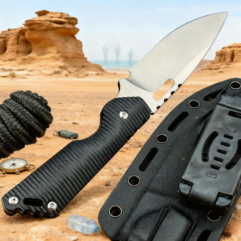 

Portable Wilderness Adventure Hunting Combat Knife 8Cr13Mov Blade Outdoor Camping Fishing Utility Straight Knife EDC Rescue Tool