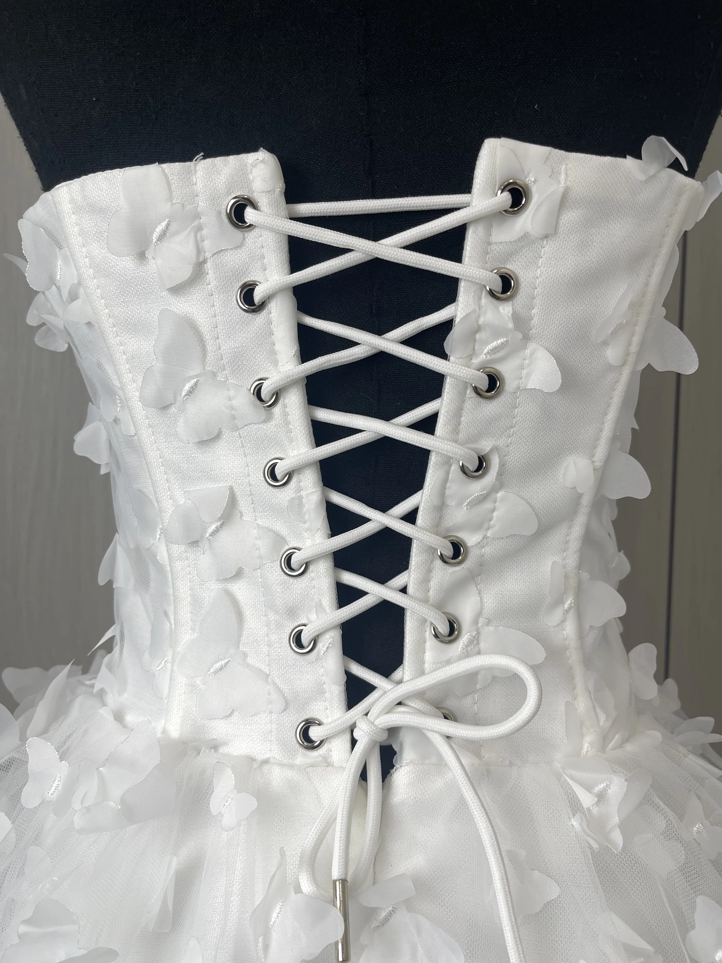

Women Sexy Backless Strapless White A Line Mini Dress Club Celebrity Elegant Evening Party Festival Dresses Birthday Vestido