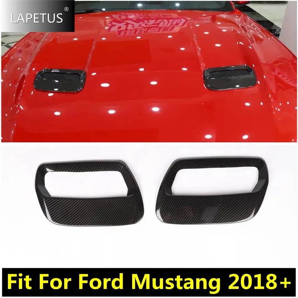 

Engine Hood Air Conditioning AC Vent Outlet Decor Frame Cover Trim For Ford Mustang 2018 2019 2020 Car Carbon Fiber Accessories