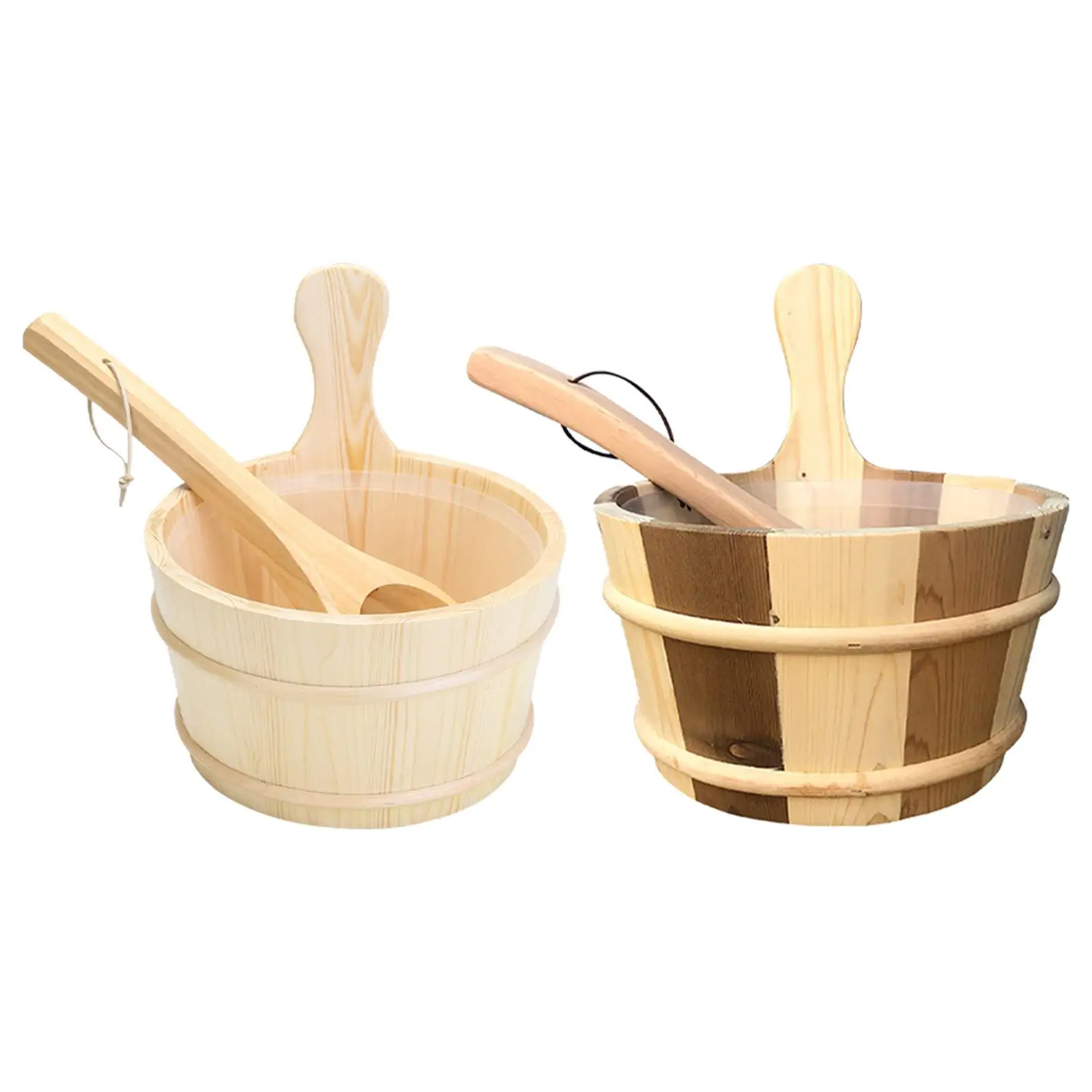 4L Wooden Sauna Barrel Portable Large Capacity Bath Footscoop Set Shower Accessories for Sauna Bucket Steam Room Bathroom SPA