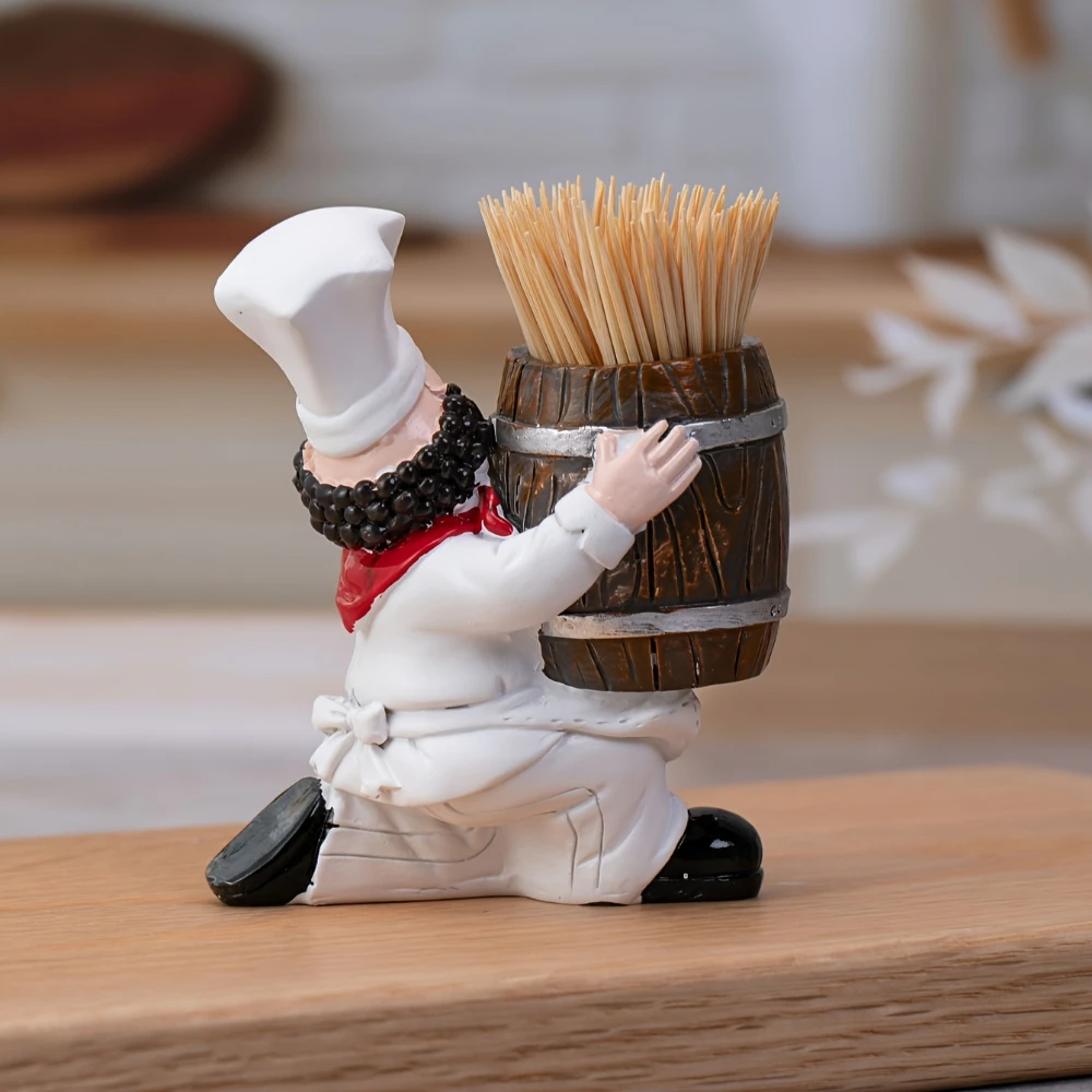 Home Decor Theme - Harsen houten tonvormige tandenstokerhouder, keukentafeldecoratie met