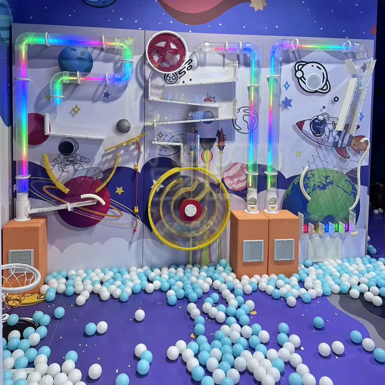 

Customized Interactive Wall Mounted Ocean Ball Wall Games Spectrum Interactive Ball Wall Amusement Equipment for Play Center