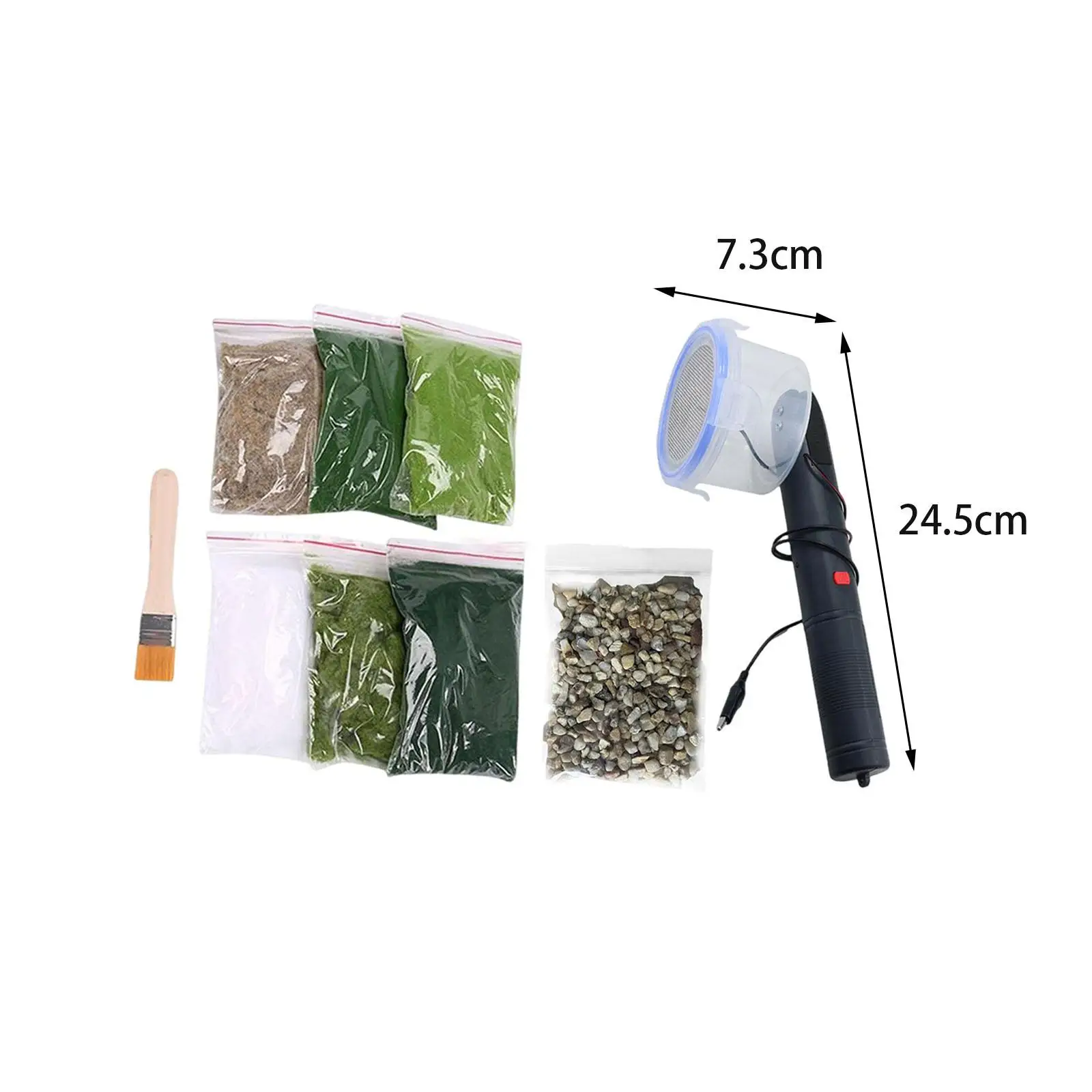 정적 잔디 떡 이형 키트 정전기 떡 이형 기계 DIY 공예 휴대용 철도 지형 잔디 미니어처 장면 모델