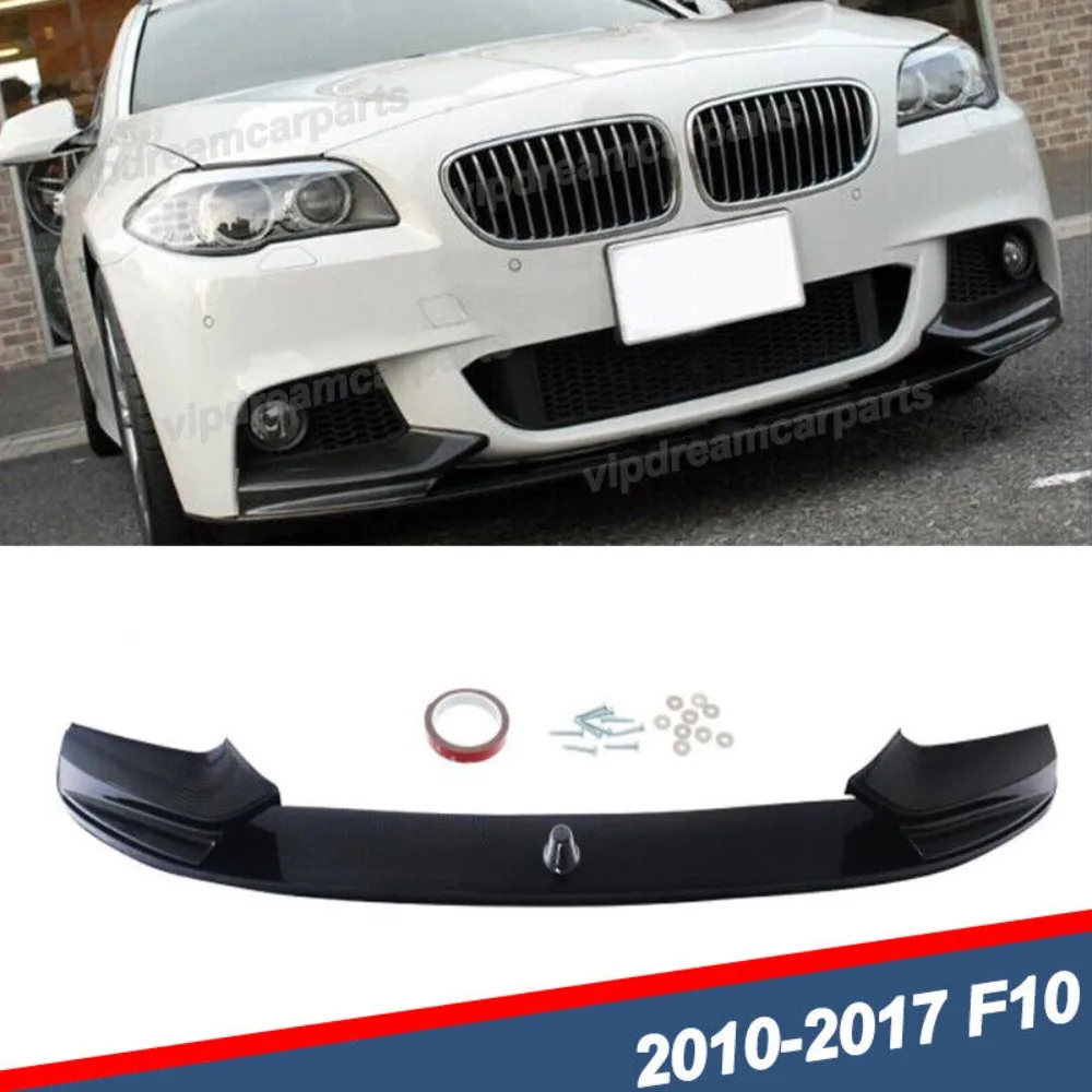 

For 2010-17 BMW F10 5 Series M Sport Front Bumper Lip Splitter Carbon Fiber Look United States