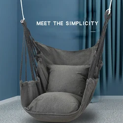 Canvas Hammock Garden Sports Dormitory Bedroom Hanging Chair Outdoor Swing Hanging Chair Adult Leisure Hanging Chair with Pillow