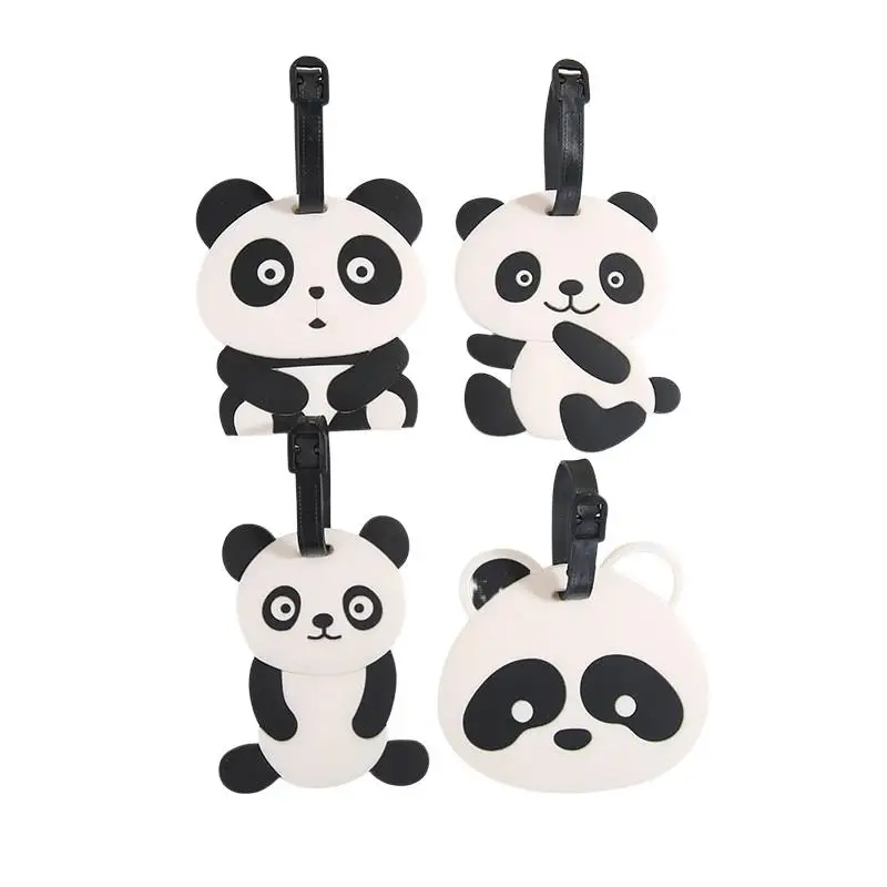 Niedliche Gepäckanhänger aus Silikon in Panda-Form mit verstellbarem Riemen, wasserdicht für Geschäftsreisen – Detail 10