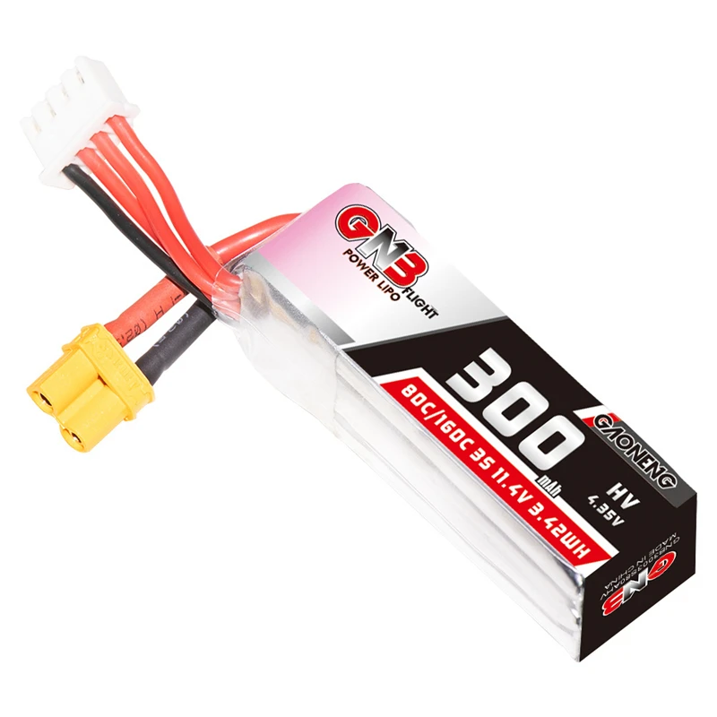 GAOGENG 3S GNB 11.4V 80C 300mah Lipo Battery For BETAFPV Beta75X 3S Beta65X 2S Whoop Drones Parts 3S XT30 Plug 2/4/6/10PCS