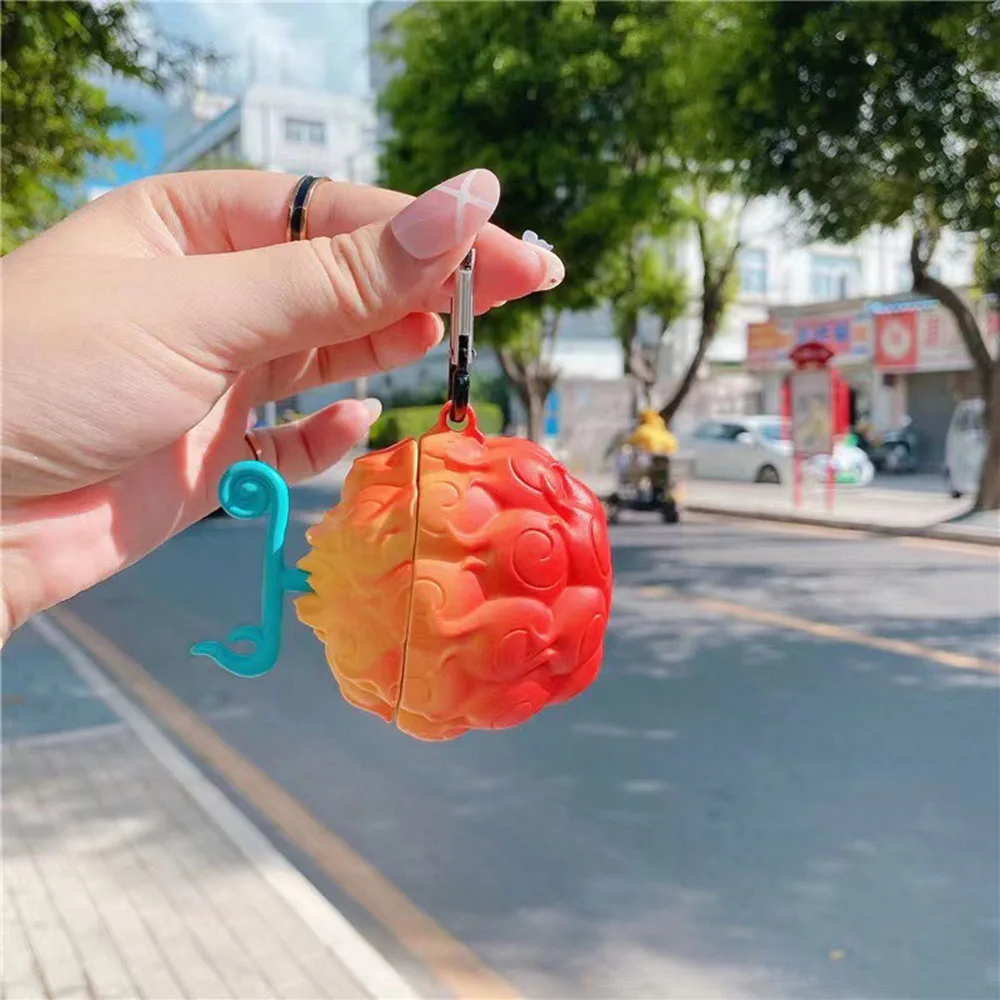 One Piece Devil Fruit Earphone Case Airpods Pro/1/2/3 Harajuku Anime Funda Airpods Case Bluetooth Headset Protective Cover Toys