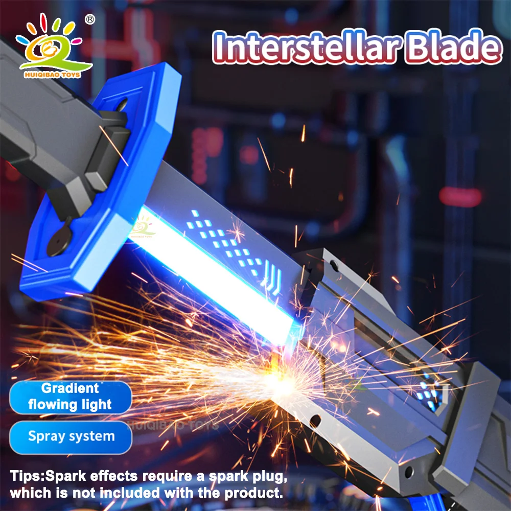 Épée multicolore brillante avec effets de fumée, du son et de la lumière-cadeau de jouet de combat de fête en plein air pour adultes et enfants