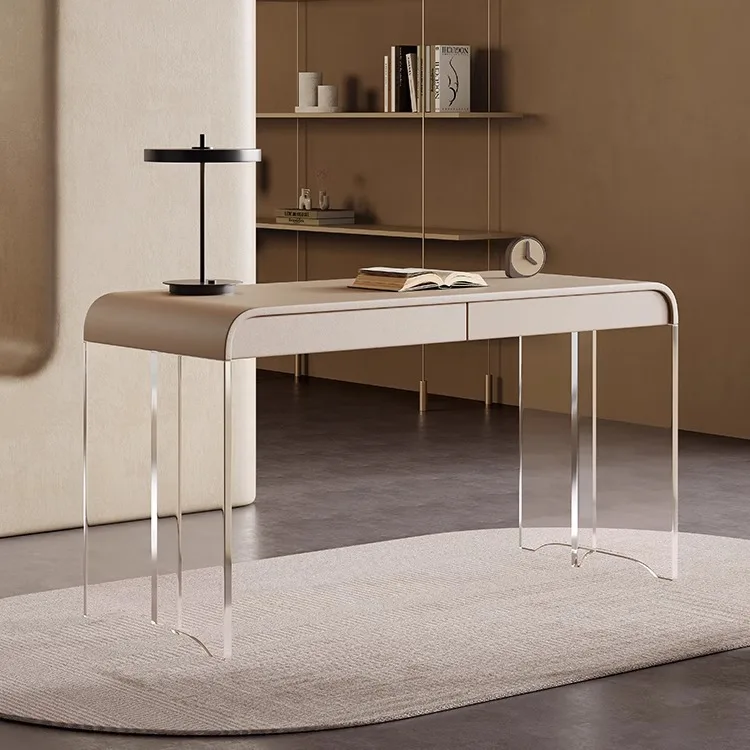 

Cream style desk modern simple light luxury desk designer study home dresser writing desk
