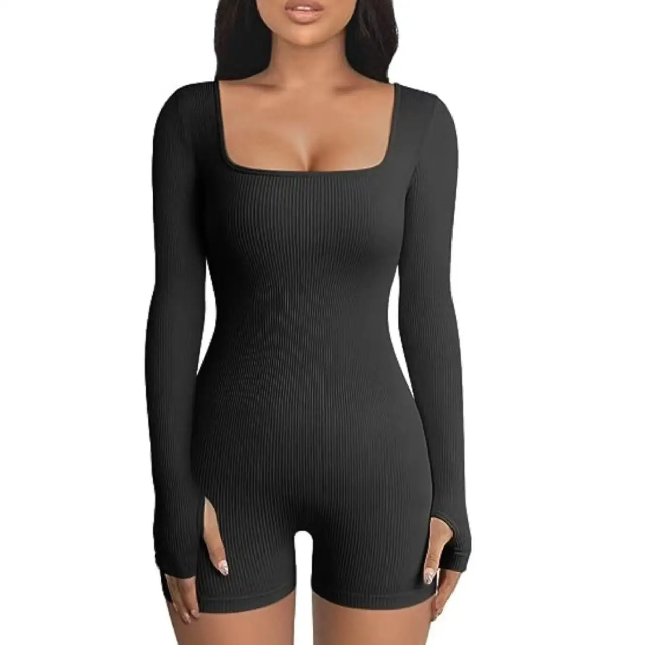 

Женский длинный комбинезон для йоги с высокой талией, квадратный спортивный костюм Street Sle из тонкой кожаной ткани, осенняя коллекция