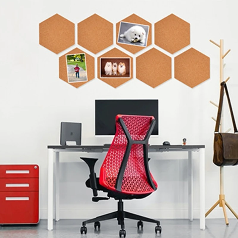 5 STKS Hexagon Kurk Prikbord Zelfklevend Kurkbord voor Fotowanddecoratie