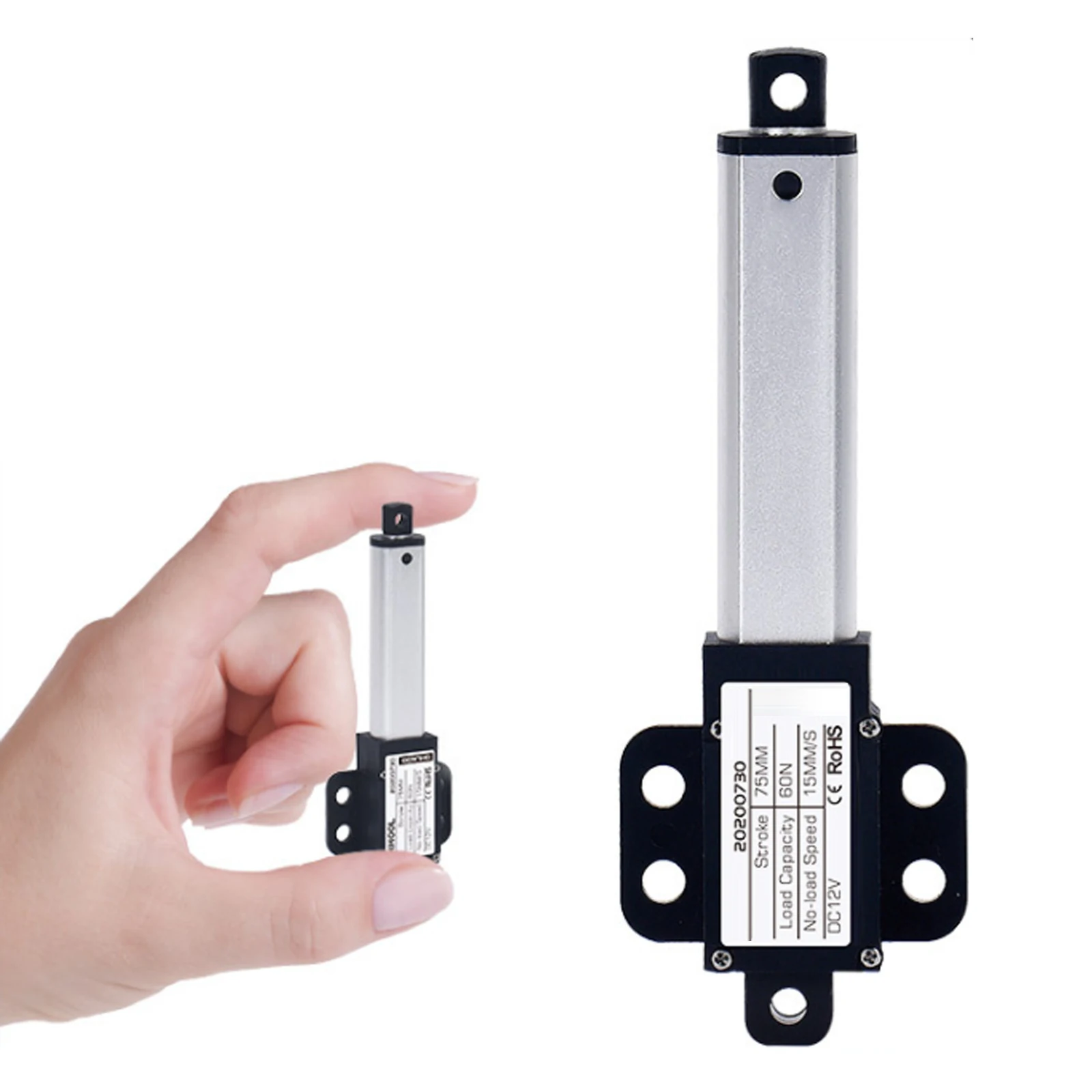 

DC12V Miniature Linear Actuator 235N/150N/120N High Thrust Mini Electric Telescopic Push Rod Aluminum Alloy Lift