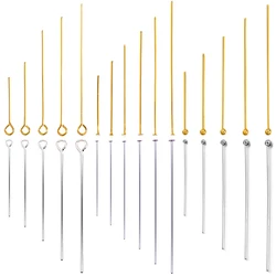 50-100pcs/Lot 15-70MM Stainless Steel Flat Ball Eye Head Pins Gold Silver Plated For DIY Jewelry Findings Making Accessories