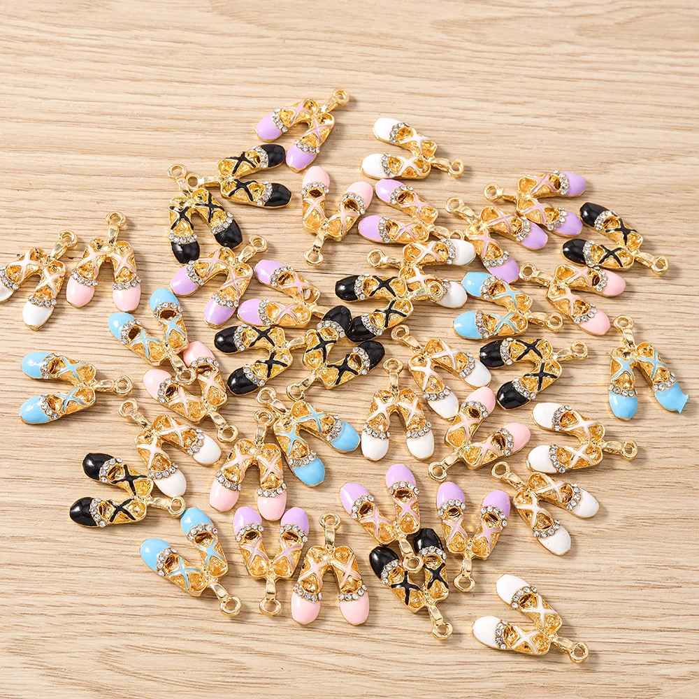 

Tusember 10pcs Enamel Dancing Ballet Shoes Charms Pendants for Jewelry Making Earrings Necklace DIY Bracelet Accessories