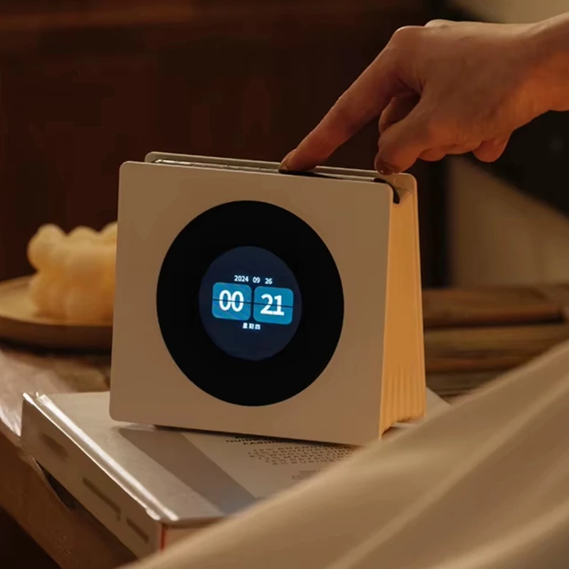 B03B-Bluetooth Speaker With White Noise Retro Turntable Sleep Speaker High Definition Screen Subwoofer Clock Music Player