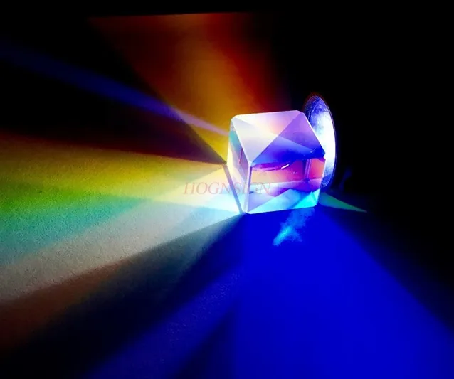 Color prism light cube large 34mm photo props cube diamond mirror teaching color separation physics experiment