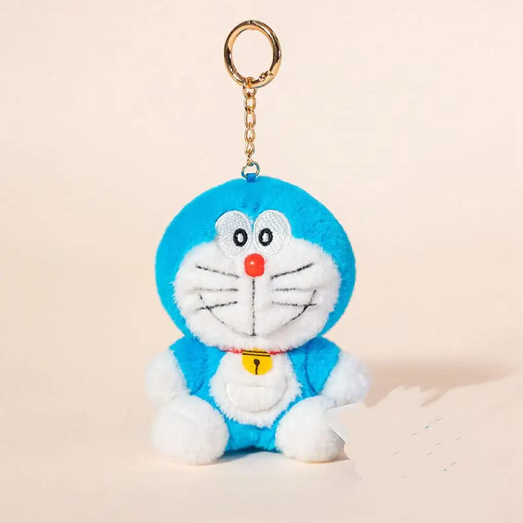 10 cm neueste Doraemon-Serie Rucksack-Anhänger Schlüsselanhänger gefüllt Plüschtier handgemachte Puppe Cartoon Anime süßes Geschenk billige lustige Puppe