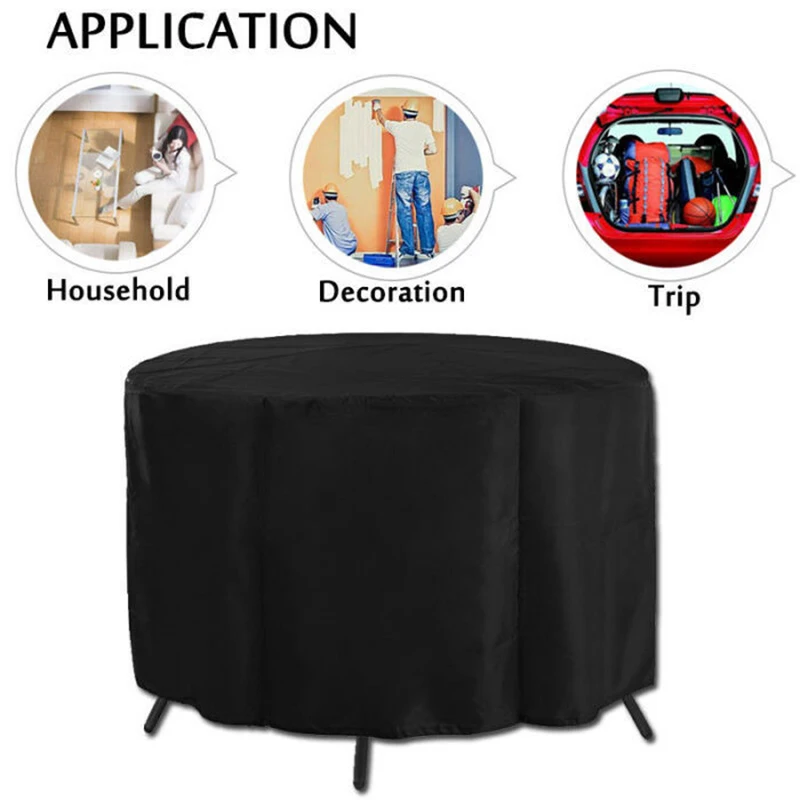 Protective Cover For Garden Table Waterproof Breathable Oxford Fabric Outdoor Garden Furniture Cover Round 230X110 Cm