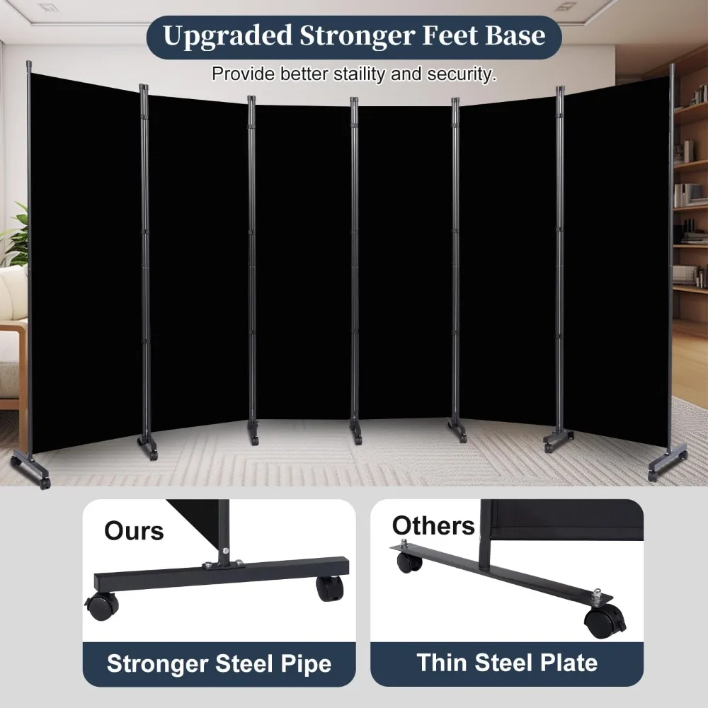 Quarto divisor com Lockable Rodas, Privacy Screen, divisória, Isolado, Tecido Painel, 132"