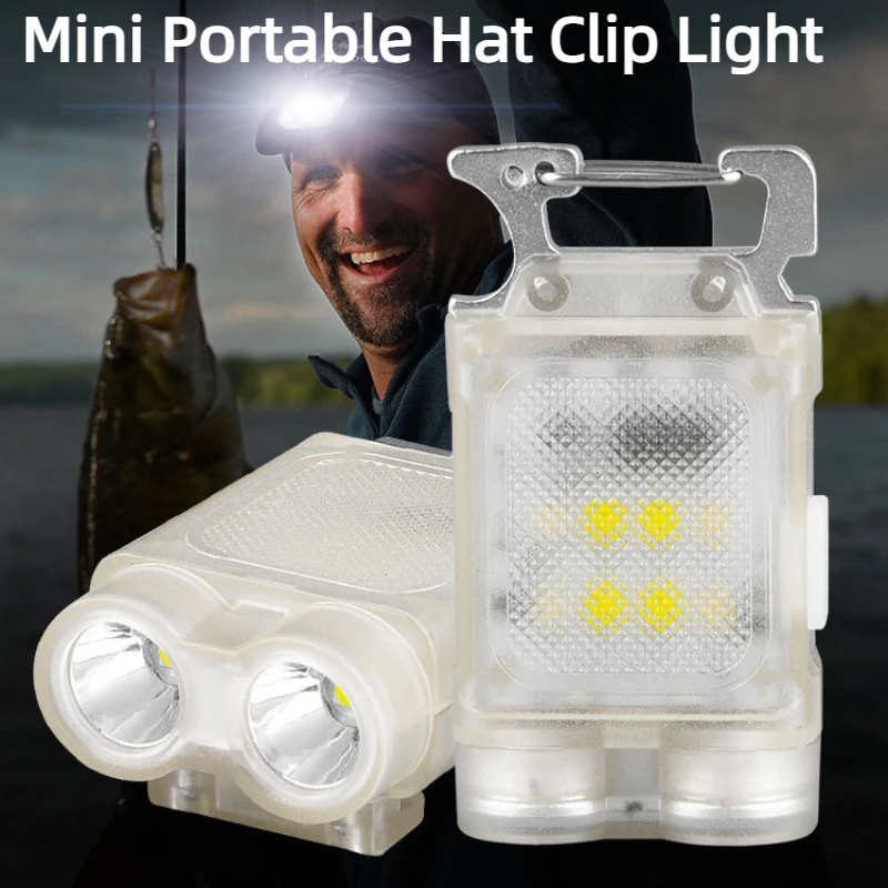 

Mini Keychain LED Light 6 Modes Cap Clip Flashlight Rechargeable Outdoor Work Light Magnetic Emergency Lamp Portable Headlamp