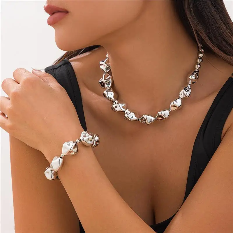 

Сводной асимметричный комплект ожерелья CCB, роскошный коврик, колье-цепочка из бисера, трансграничные украшения, геометрическая мавпа