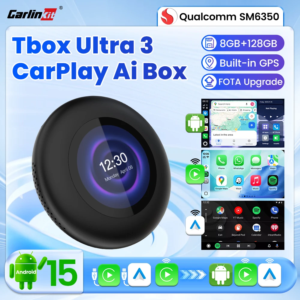あ*ん様 Carlinkit Tbox Ultra3 Android 15 SM 5G LTE CarlinKit Ultra 3 CarPlay Ai Box Android 15 SM6350 Android