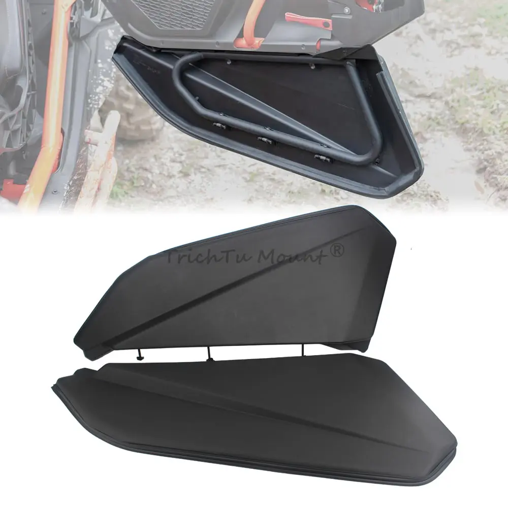 

2Pcs UTV Accessories Lower Door Panel Insert Kit w/ Metal Frame For Can-Am Maverick X3 R RR 2017-2024 Matte Black