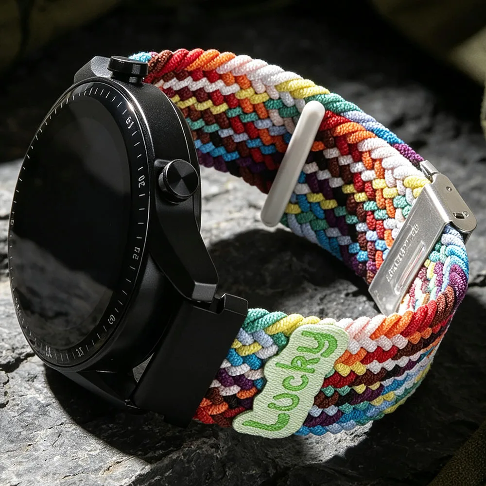 20/22mm Lucky Nylon Elastic Strap For Huawei Watch GT 2e 3 4 5 6 Pro Bracelet Band Xiaomi Watch S Color Samsung Galaxy Wristband