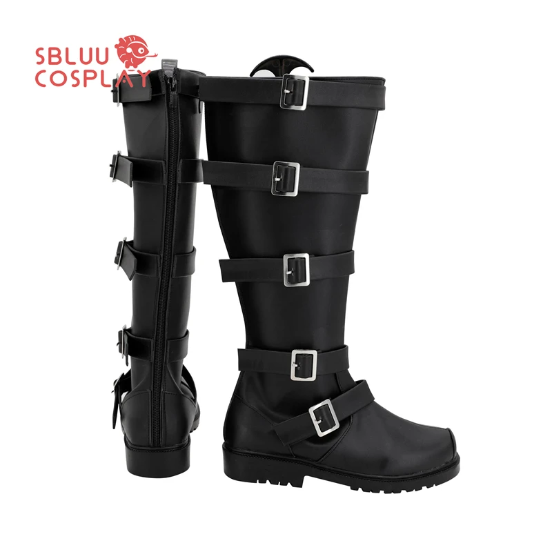 SBluuCosplay Clown Girl – chaussures de Cosplay noires, bottes sur mesure pour fête d'halloween