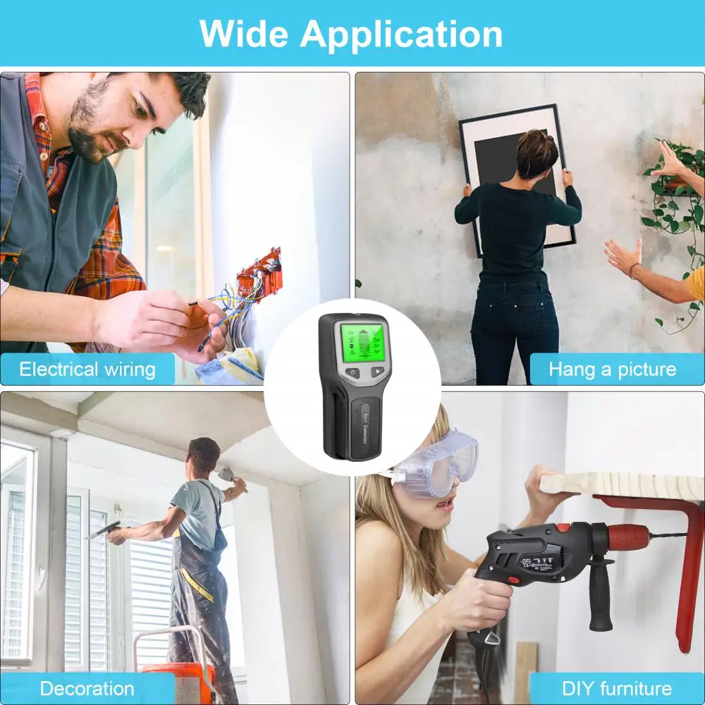 Wall Scanner Digital Handheld Professional Multifunction Wall Detector Live Wires Cable PVC Water Pipe Metal Finder Scanner