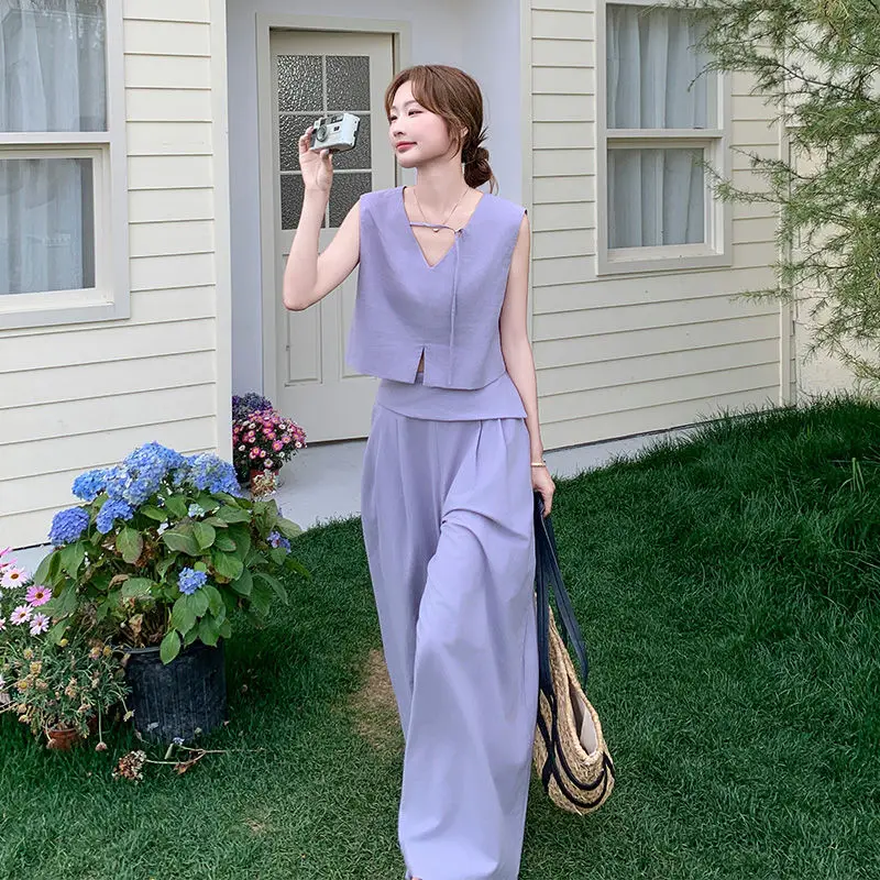 

Baggy Women's Pants Two Piece Set Fashion Clothing 2025 Sales Chic and Elegant Full Groups of Luxury Classy Trend Ladies Trouser