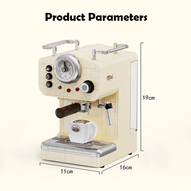 Kreatywna seria Vintage ekspres do kawy klocki do budowy MOC klasyczne włoski ekspres do kawy dekoracja stołu cegły na zabawki dla dzieci