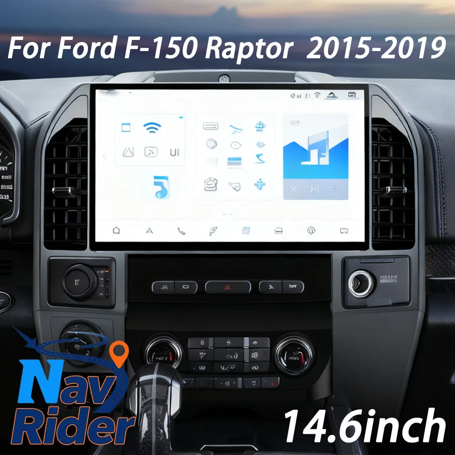 

14,6-дюймовая двойная система Android для Ford F150 F-150 Raptor 2015 ~ 2019 Navi 4G Wi-Fi Автомобильный мультимедийный плеер Carplay Стерео GPS Авто Радио