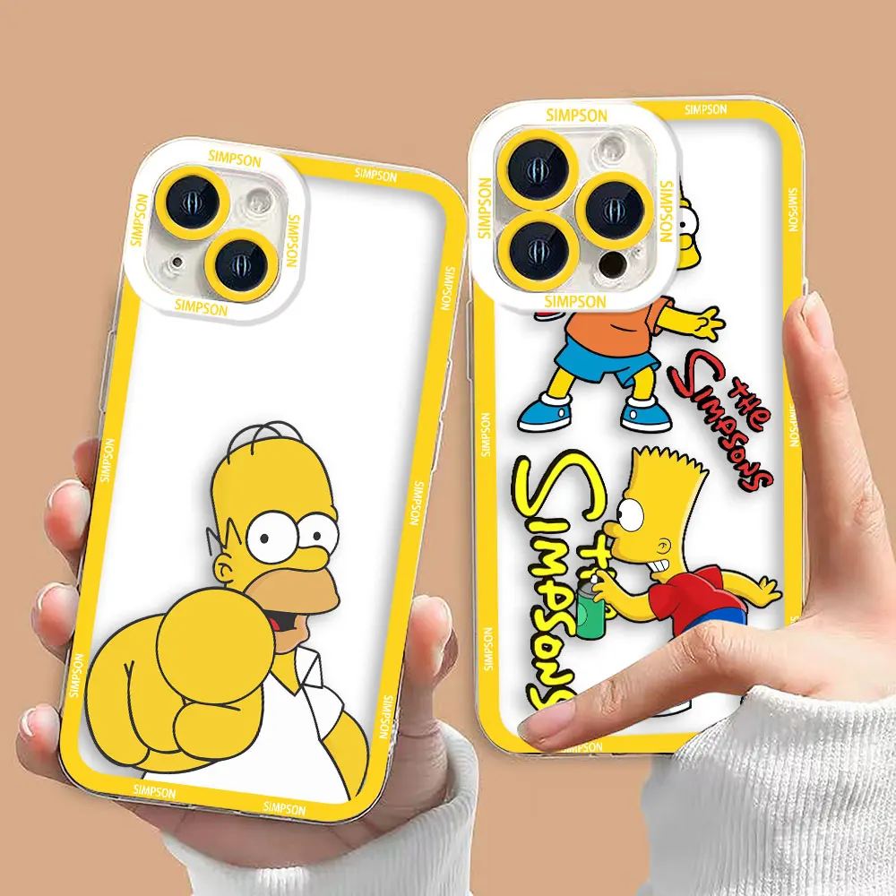 Donut S-Simpson H-Homer Cartoon Clear Phone Cqoue Case For Samsung Galaxy A04 A05 A05S A11 S10 S20 S21 S22 S23 S24 FE Case Funda