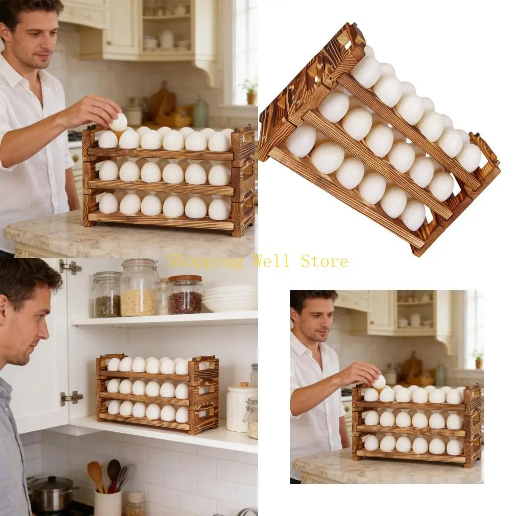KX4B Crafted constructed Arranged Tray For Table Holds 36 Poultry Items Country Look Great Kitchen Accessory