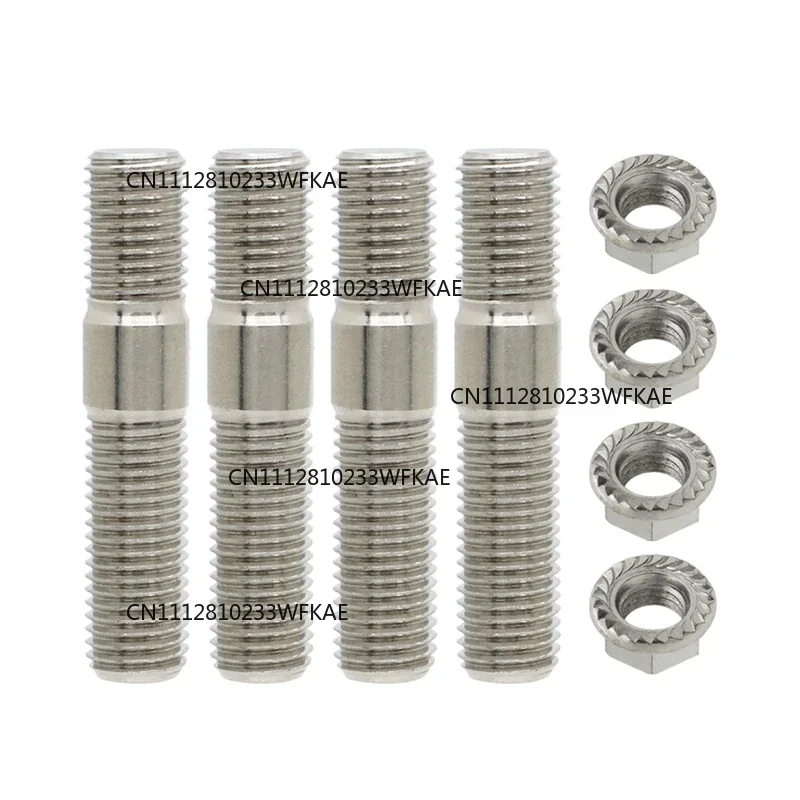 10mm Exhaust Studs & Serrated Nuts M10x1.25 Manifold Flange Studs Bolts Nuts Screws Stainless Steel For Toyota Nissan Honda