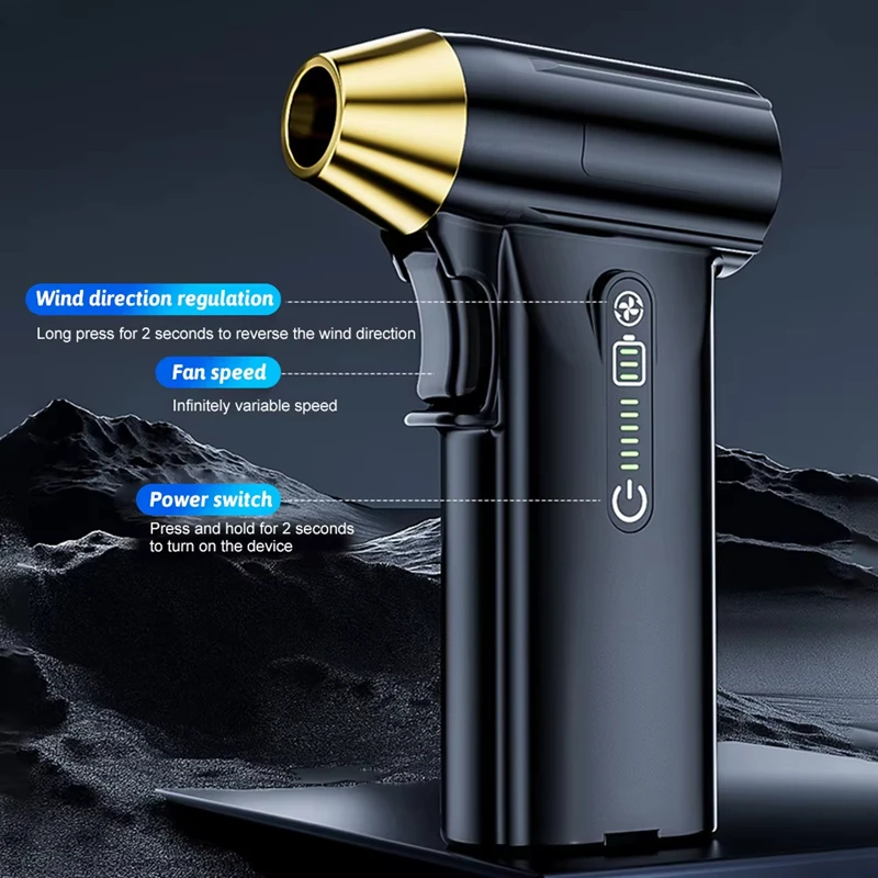 Afbeelding 3: Xiaomi Elektrische Turbo Jet Blower 1000000 RPM Krachtige Luchtblazer Borstelloze Motor 68 m/s Wind USB Oplaadbare Handheld Jet Blower