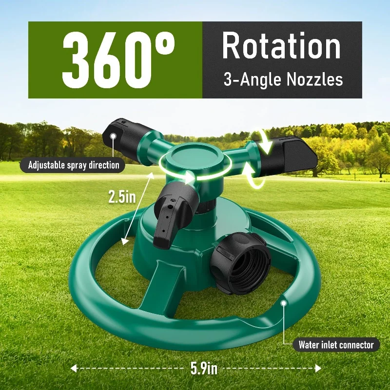 360 Degree Automatic Rotating Water Pipe Sprayer Garden Lawn Sprinkler Yard Large Area Coverage Watering Irrigation Tool
