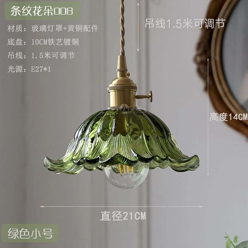 Nordic Moderne LED Bloemen Hanglampen Koffie Woonkamer Balkon Groen Glazen Knop Schakelaar Hanglamp Armaturen Luminaira