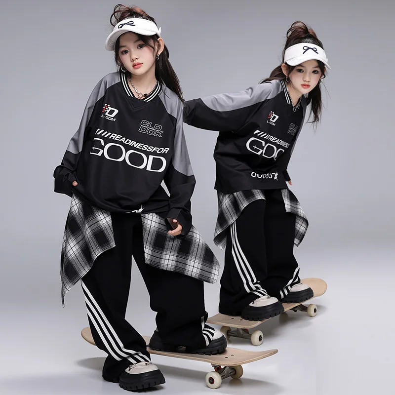 الهيب هوب الفتيان الأزياء البلوز الشارع الرقص السراويل البضائع المموه الفتيات K-pop ازياء الاطفال الجاز الملابس مجموعات الطفل الشارع الشهير
