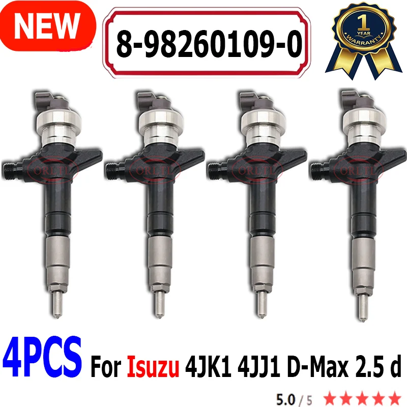 4PCS 8-98260109-0 NEW DIESEL FUEL INJECTOR 8-98260109-0 295050-0910 8982601090 NOZZLE 8981595833 8981595832 FOR Isuzu D-MAX